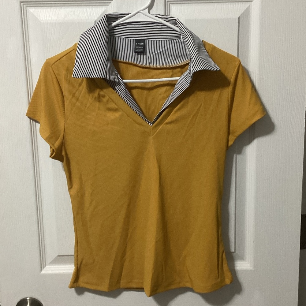 NEW Stylish Mustard V-Neck Women's Top
